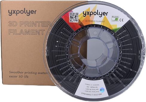 YXPOLYER ألياف الكربون ABS، خيوط ألياف الكربون ABS 1.75، خيوط ألياف الكربون ABS، خيوط طابعة ثلاثية الأبعاد هندسية ABS، بكرة 1 كجم، أسود in Kuwait