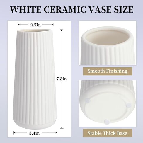 مزهرية سيراميك سوداء، مزهرية زهور، مزهرية سيراميك للزهور، مزهرية لغرفة الطعام، غرفة النوم، غرفة القراءة، ديكور المكتب - 2.7 بوصة طول × 1.8 بوصة عرض × 8.6 بوصة ارتفاع in Kuwait