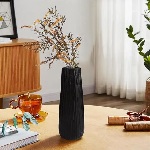 مزهرية سيراميك سوداء، مزهرية زهور، مزهرية سيراميك للزهور، مزهرية لغرفة الطعام، غرفة النوم، غرفة القراءة، ديكور المكتب - 2.7 بوصة طول × 1.8 بوصة عرض × 8.6 بوصة ارتفاع in Kuwait