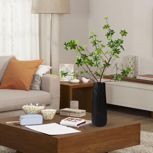 مزهرية سيراميك سوداء، مزهرية زهور، مزهرية سيراميك للزهور، مزهرية لغرفة الطعام، غرفة النوم، غرفة القراءة، ديكور المكتب - 2.7 بوصة طول × 1.8 بوصة عرض × 8.6 بوصة ارتفاع in Kuwait