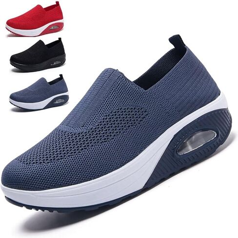 Women's Orthopedic Walking Sneakers, Breathable Mesh Platform Air Cushion Shoes for Nursing, Casual and Walk a dog in Saudi Arabia