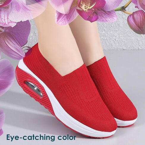 Women's Orthopedic Walking Sneakers, Breathable Mesh Platform Air Cushion Shoes for Nursing, Casual and Walk a dog in Saudi Arabia