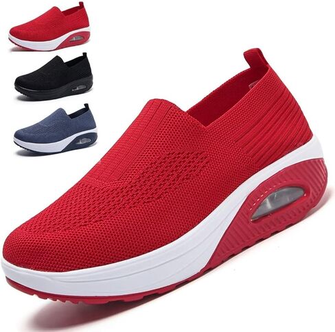 Women's Orthopedic Walking Sneakers, Breathable Mesh Platform Air Cushion Shoes for Nursing, Casual and Walk a dog in Saudi Arabia