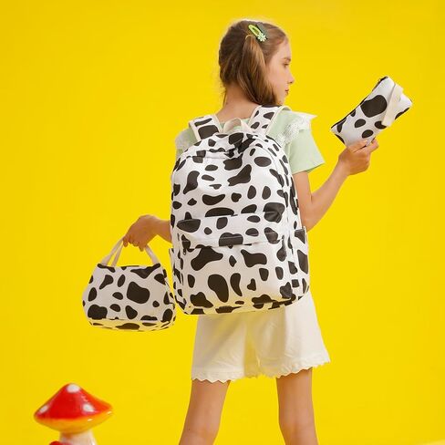 حقيبة ظهر مدرسية للفتيات المراهقات خفيفة الوزن من القماش وحقائب كتب للأطفال مع مجموعة صندوق الغداء in Kuwait