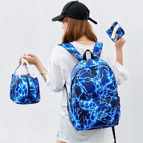 Sugaroom Daisy Prints School Backpack for Girls Backpack with Lunch Box Lightweight Water Resistant Kids Backpack Elementary Primary Middle School Bags Bookbags Set in Saudi Arabia