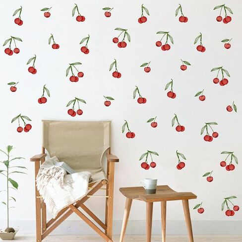 Bamsod Blueberry Wall Decals Removable Boho Wall Stickers Peel Stick Flower Fruit Wall Decals Fresh Fruit Wall Stickers for Baby Nursery Kids Bedroom Living Room Home Kitchen (Blueberry) in Saudi Arabia