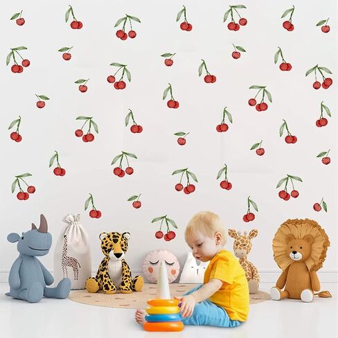 Bamsod Blueberry Wall Decals Removable Boho Wall Stickers Peel Stick Flower Fruit Wall Decals Fresh Fruit Wall Stickers for Baby Nursery Kids Bedroom Living Room Home Kitchen (Blueberry) in Saudi Arabia