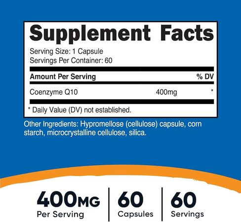 Nutricost CoQ10 Capsules (60 Servings, 400 mg Per Serving) - Better Absorption, Gluten Free, Non-GMO in Saudi Arabia