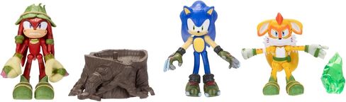 Sonic Prime 2.5-inch Action Figures Bos Cage Maze Themed 5 Pieces: Sonic, Gnarly Knuckles, Mangey Tails, Tree Stump and Green Shard. Ages 3+ (Officially Licensed by Sega and Netflix) in Saudi Arabia