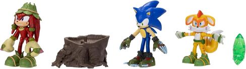 Sonic Prime 2.5-inch Action Figures Bos Cage Maze Themed 5 Pieces: Sonic, Gnarly Knuckles, Mangey Tails, Tree Stump and Green Shard. Ages 3+ (Officially Licensed by Sega and Netflix) in Saudi Arabia