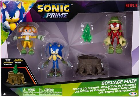 Sonic Prime 2.5-inch Action Figures Bos Cage Maze Themed 5 Pieces: Sonic, Gnarly Knuckles, Mangey Tails, Tree Stump and Green Shard. Ages 3+ (Officially Licensed by Sega and Netflix) in Saudi Arabia