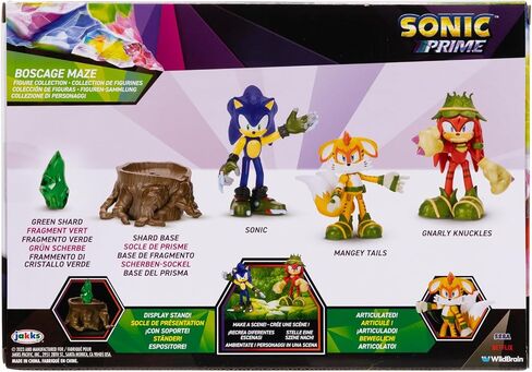 Sonic Prime 2.5-inch Action Figures Bos Cage Maze Themed 5 Pieces: Sonic, Gnarly Knuckles, Mangey Tails, Tree Stump and Green Shard. Ages 3+ (Officially Licensed by Sega and Netflix) in Saudi Arabia