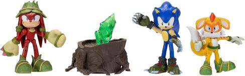 Sonic Prime 2.5-inch Action Figures Bos Cage Maze Themed 5 Pieces: Sonic, Gnarly Knuckles, Mangey Tails, Tree Stump and Green Shard. Ages 3+ (Officially Licensed by Sega and Netflix) in Saudi Arabia