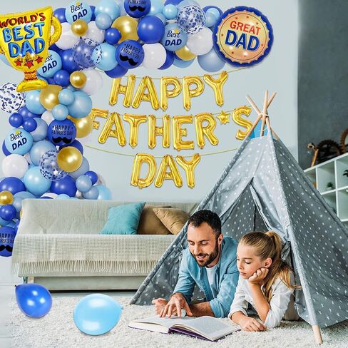 تتضمن مجموعة بالونات ديكورات عيد الأب لافتة بالونات من رقائق الفويل للأب على الإطلاق وبالون مطرقة مفك كهربائي من أجل لوازم تزيين حفلات عيد الأب السعيد (أزرق) in Kuwait