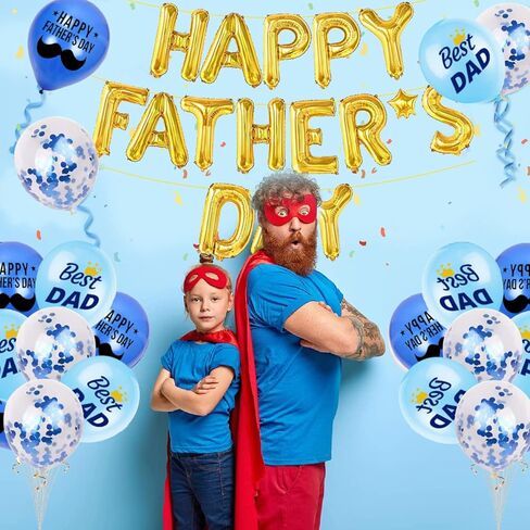 تتضمن مجموعة بالونات ديكورات عيد الأب لافتة بالونات من رقائق الفويل للأب على الإطلاق وبالون مطرقة مفك كهربائي من أجل لوازم تزيين حفلات عيد الأب السعيد (أزرق) in Kuwait