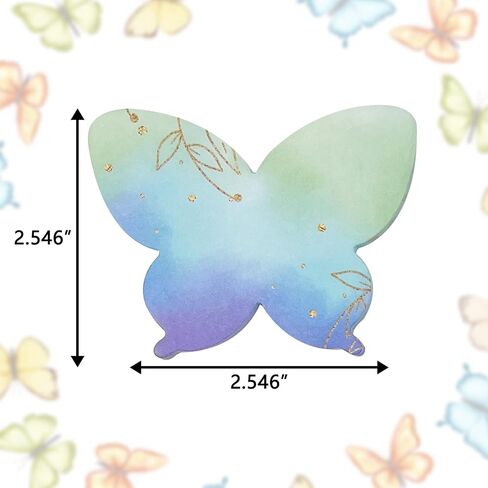 480 Sheets Colorful Butterfly Shaped Sticky Notes Watercolor Butterfly Self-Stick Notes Self-Adhesive Note Pads for Office Home Kids Students Roommates Tab Gifts in Saudi Arabia