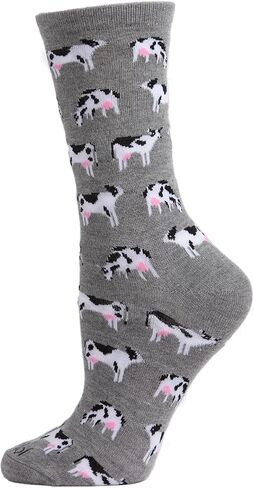 MeMoi Cool Cows Rayan Blend Crew Socks in Saudi Arabia