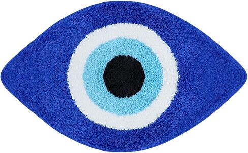 Funny Eye Rug Microfiber Fluffy Mat for Eye Decor Soft Blue Eye Carpet Machine Washable Non Slip Area Rug for Bedroom Bathroom Living Room Kitchen, 16 x 24 Inch in Saudi Arabia