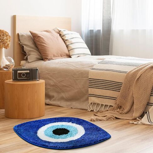 Funny Eye Rug Microfiber Fluffy Mat for Eye Decor Soft Blue Eye Carpet Machine Washable Non Slip Area Rug for Bedroom Bathroom Living Room Kitchen, 16 x 24 Inch in Saudi Arabia