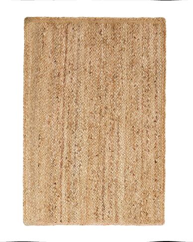 Superior Braided Jute Indoor Outdoor Area Rug, Jute Floor Decor for Patio, Pool Deck, Living Room, Dining Room, Bedroom, Office, Dorm, Kitchen, Entry, Modern Farmhouse Rugs, 2' x 4', Natural Tan in Saudi Arabia