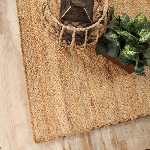 Superior Braided Jute Indoor Outdoor Area Rug, Jute Floor Decor for Patio, Pool Deck, Living Room, Dining Room, Bedroom, Office, Dorm, Kitchen, Entry, Modern Farmhouse Rugs, 2' x 4', Natural Tan in Saudi Arabia