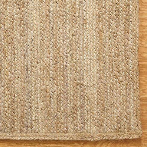 Superior Braided Jute Indoor Outdoor Area Rug, Jute Floor Decor for Patio, Pool Deck, Living Room, Dining Room, Bedroom, Office, Dorm, Kitchen, Entry, Modern Farmhouse Rugs, 2' x 4', Natural Tan in Saudi Arabia