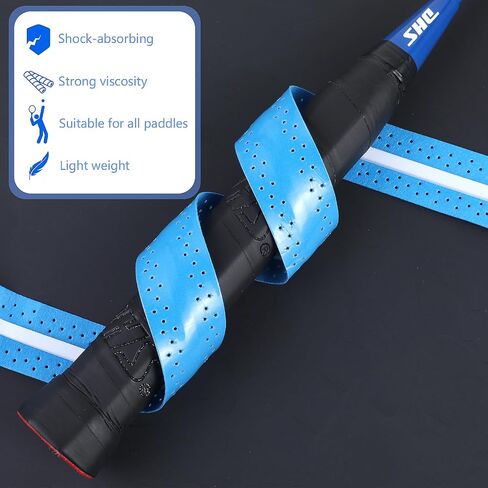 Pickleball Paddle Grip Tape, Professional Overgrip Wrap with Small Hole Anti-Slip Grip Tape Replacement Pickleball Grip Tape for Badminton Tennis Golf Bat- Moisture Wicking,Quick Dry in Saudi Arabia