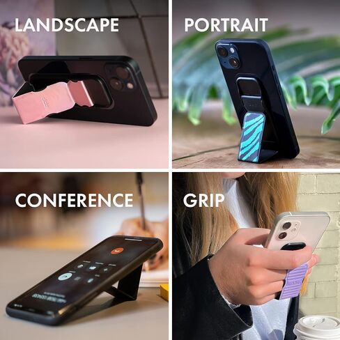 CLCKR Phone Grip and Expanding Stand, Universal Phone Grip Holder with Multiple Viewing Angles for iPhone, Samsung, Phones, Tablets and Many More, Smooth Blue in Saudi Arabia