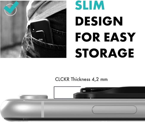 CLCKR Phone Grip and Expanding Stand, Universal Phone Grip Holder with Multiple Viewing Angles for iPhone, Samsung, Phones, Tablets and Many More, Smooth Blue in Saudi Arabia