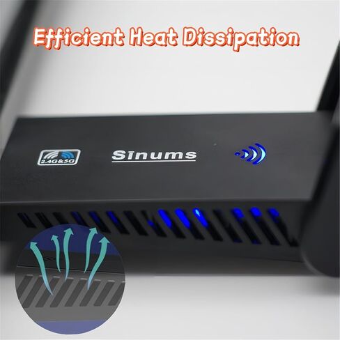 محول WIFI5، محول شبكة لاسلكية WiFi Dongle USB3.0 Ac1300Mbps ثنائي النطاق 5G/2.4G، هوائي مزدوج عالي الكسب 5dBi، يدعم Win/11/10/8/7، Mac OS in Saudi Arabia
