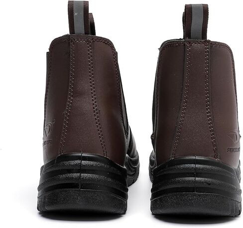 DRKA Men's Steel Toe Work Boots - Slip-Resistant, Waterproof, and Anti-Puncture Safety Chelsea Boots for Working in Saudi Arabia