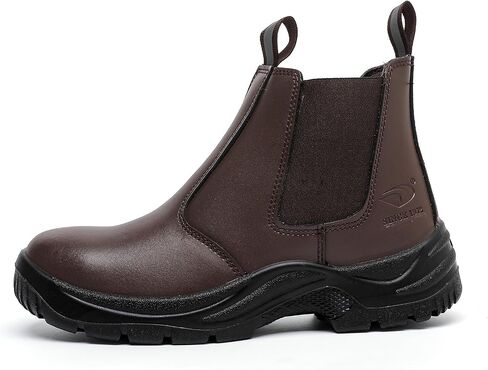 DRKA Men's Steel Toe Work Boots - Slip-Resistant, Waterproof, and Anti-Puncture Safety Chelsea Boots for Working in Saudi Arabia