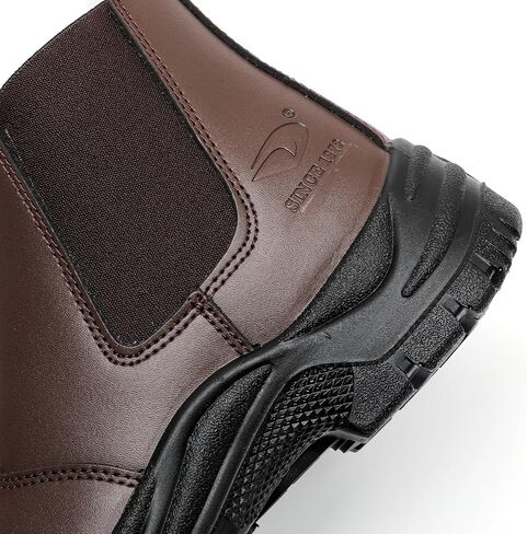 DRKA Men's Steel Toe Work Boots - Slip-Resistant, Waterproof, and Anti-Puncture Safety Chelsea Boots for Working in Saudi Arabia
