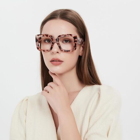 Reading Glasses for Women Oversized Style Anti Glare Blue Light Blocking PC Recycled Material 3 Pairs LHJ208 in Saudi Arabia