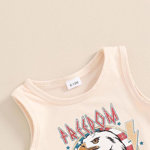 4th of July Baby Boy Outfit Sleeveless Tank Tops Shorts Set Toddler Boy Fourth of July Clothes in Saudi Arabia