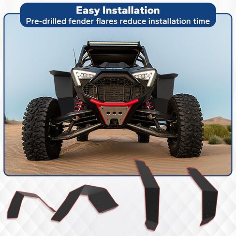 واقيات الطين الممتدة من ELITEWILL RZR PRO XP مناسبة لـ Polaris RZR Pro XP 2020+، RZR Turbo R RZR PRO R 2022+ ملحقات الحاجز الكبيرة واقيات الصخور in Kuwait