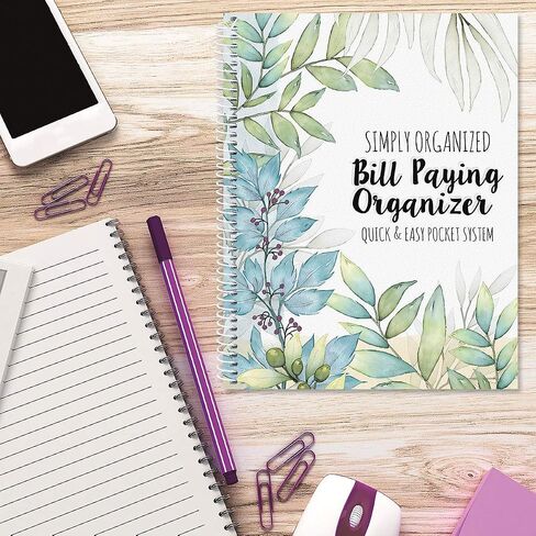 كتاب منظم دفع الفواتير من The Best Days - كتاب الحساب الشخصي، مقاس 9 × 12 بوصة، غلاف حلزوني، 14 جيبًا، 32 ملصقًا، تتبع الفواتير in Kuwait