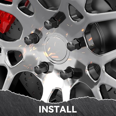 20 PCS 14x1.5 Pitch Studs Wheel Lug Nuts, 1.5 inch Height OEM Factory Style Acorn Seat Lug Nuts, Black Finish, 7/8" Hex, 60 Degree Conical Seat in Kuwait