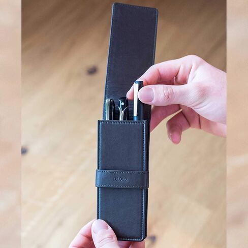 حافظة أقلام جلدية ثلاثية أقلام رصاص لحمل ثلاثة أقلام حبر جاف وأقلام رصاص (بيج) in Kuwait