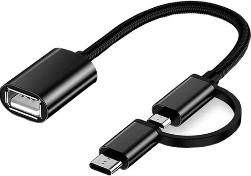محول USB C/Micro إلى USB OTG 2 في 1، كابل محول USB إلى Android، متوافق مع MacBook Pro Android Google Samsung Galaxy S21 S22 S23 Note 20/10 A53 والمزيد، أسود in Kuwait