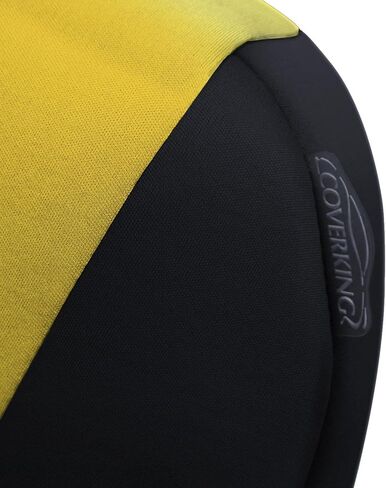 غطاء مقعد أمامي مخصص من Coverking مقاس 50/50 لموديلات مختارة من Toyota FJ Cruiser - النيوبرين (أصفر مع جوانب سوداء) in Kuwait