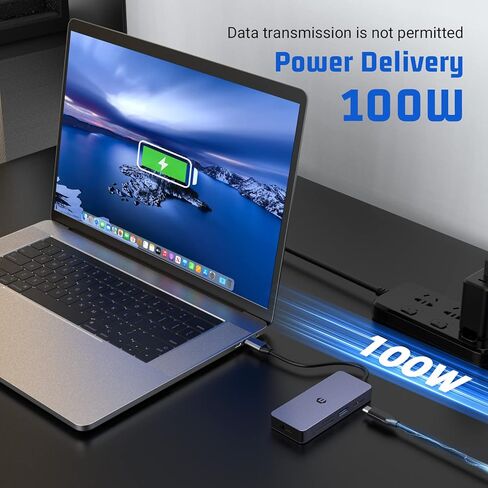 موزع USB C 7 في 1، محول USB C مع شاشة HDMI مزدوجة 4K، شحن PD 100 واط، USB 3.0 5 جيجابت في الثانية، SD/TF، ​​دونجل USB C إلى HDMI متعدد المنافذ لأجهزة الكمبيوتر المحمول، XPS، السطح in Saudi Arabia