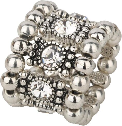 Women's Stretch Band Rings Fit Finger Size 6-1/2 To 9 - Soft Elastic Band Perfect for Arthritis - Silk Scarf Holders - Lead & Nickle Free - 4/5 Inch Wide in Kuwait