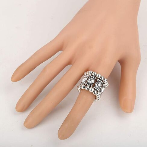 Women's Stretch Band Rings Fit Finger Size 6-1/2 To 9 - Soft Elastic Band Perfect for Arthritis - Silk Scarf Holders - Lead & Nickle Free - 4/5 Inch Wide in Kuwait