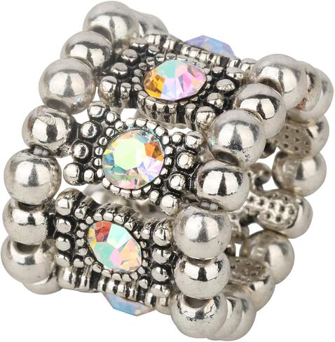 Women's Stretch Band Rings Fit Finger Size 6-1/2 To 9 - Soft Elastic Band Perfect for Arthritis - Silk Scarf Holders - Lead & Nickle Free - 4/5 Inch Wide in Kuwait