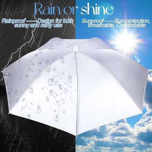 4 Pcs 35.4 Inch Oversize Umbrella Hats Adjustable Hand Free Umbrellas Fishing Head Umbrellas 7 Ribs Foldable UV Protection Waterproof Umbrella Caps for Women Men Beach Garden Sunshade Outdoor in Saudi Arabia