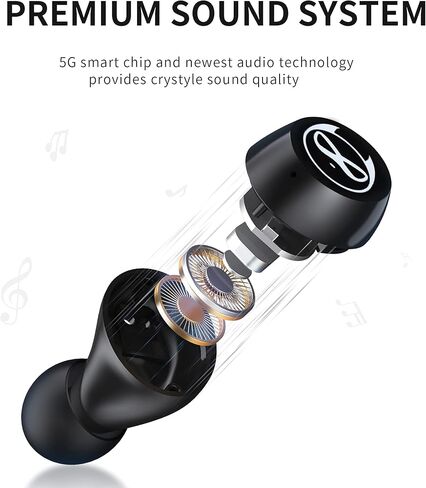 Wireless Earbuds,Bluetooth Earbuds with Husky Appearance Design Charging Case Bass Sound IPX6 Waterproof Sports Bluetooth Headphones with Mic Touch Control 36H Playtime… in Saudi Arabia