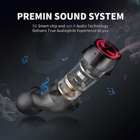Wireless Earbuds,Bluetooth Earbuds with Husky Appearance Design Charging Case Bass Sound IPX6 Waterproof Sports Bluetooth Headphones with Mic Touch Control 36H Playtime… in Saudi Arabia