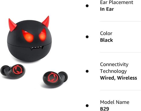 Wireless Earbuds,Bluetooth Earbuds with Husky Appearance Design Charging Case Bass Sound IPX6 Waterproof Sports Bluetooth Headphones with Mic Touch Control 36H Playtime… in Saudi Arabia