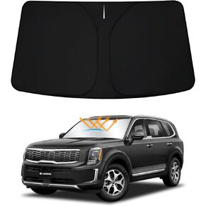 D-Lumina Front Windshield Sun Shade for 2020-2023 Kia Telluride, Foldable Front Window Sunshade Sun Visor for UV Rays & Sun Heat Protection Interior Accessories